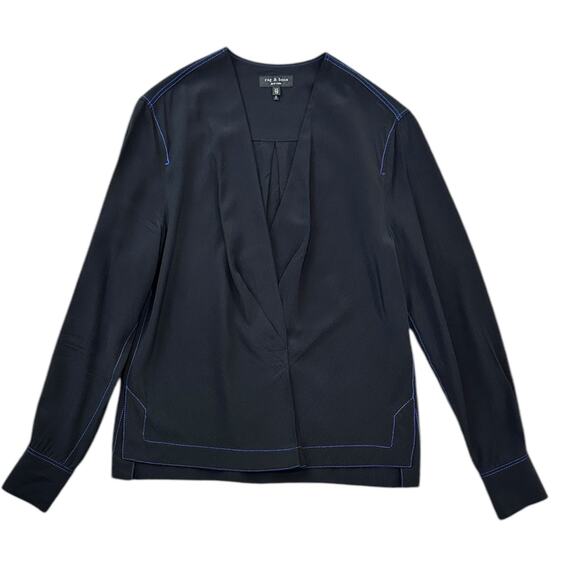 Rag & Bone Shields Silk Twill V-Neck Draped
Blouse - Picture 7 of 7